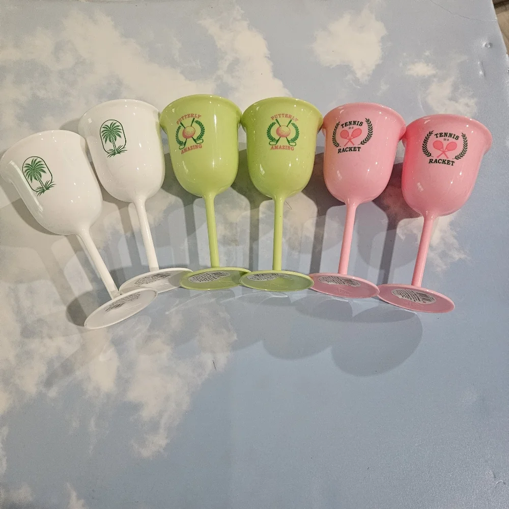 Target Set of Colorful Golf & Tennis BPA Free Plastic Chalices Limited Edtion